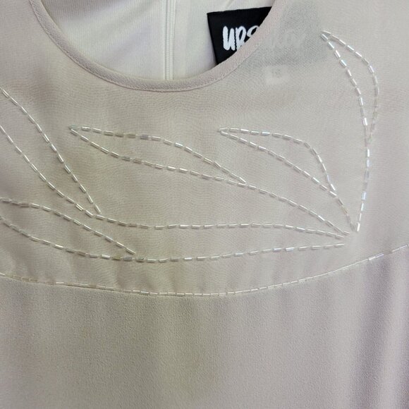 Vintage Ursula of Switzerland Women Dress Sz 16 Cream Layered w/ Open Blouse Set - Picture 5 of 16